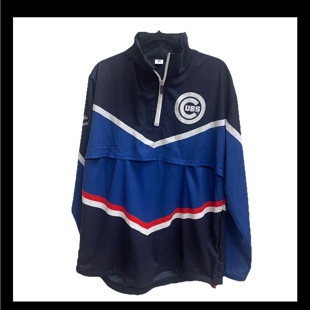 CHICAGO CUBS X BUDWEISER Windbreaker Jacket Lightweight 1/4 Zip Pullover XL